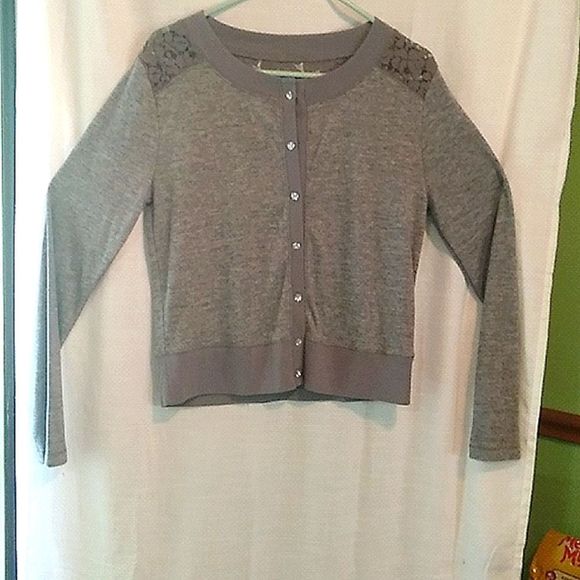 Princess Vera way XL polyester rayon Gray Crystal buttons down the front sweater - Picture 1 of 7